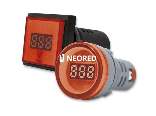 [TBCAD22DS-YV] MINI VOLTIMETRO-AMPERIMETRO TBCIN DIGITAL REDONDO COLOR AMARILLO - 