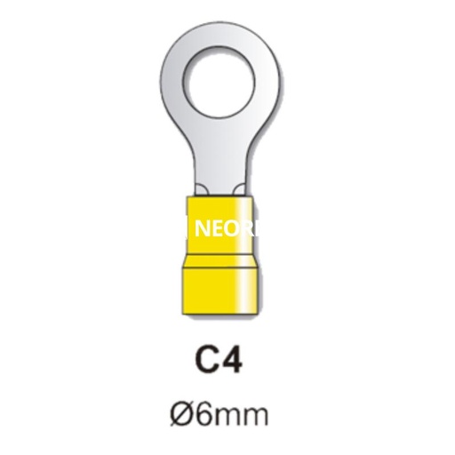 [TBCC4] TERMINAL PREAISLADO TBCIN OJAL 6MM AMARILLO