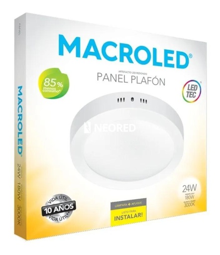 [CORPR24WW] Panel plafon circular 24W Macroled calido