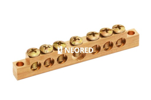 [ELE17125A] Barras colectoras de puesta a tierra 125 Amp y características 7 conexiones