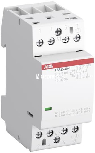 [ABB1SAE231111R0140] Contactor ESB 25A, 4NA, 24Vca/Vcc, 2 módulos