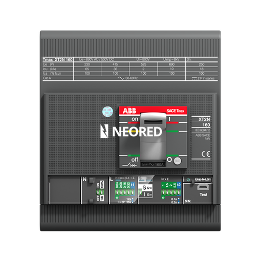 [ABB1SDA067095R1] Interruptor Tmax XT tetrapolar In = 160A - Icu = 36kA, Ics = 100% Icu @ 380VCA 