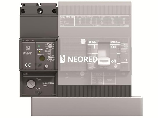 [ABB1SDA067121R1] Relé diferencial temporizado interruptor XT1 tetrapolar, montaje bajo interruptor