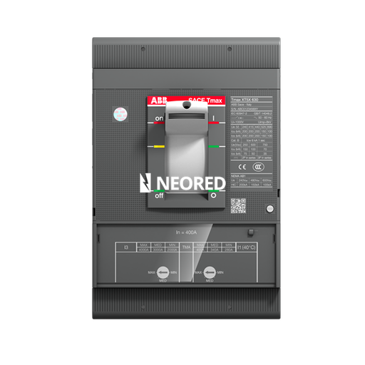 [ABB1SDA100345R1] Interruptor Tmax XT tripolar In = 400A - Icu = 36kA, Ics = 100% Icu @ 380VCA 