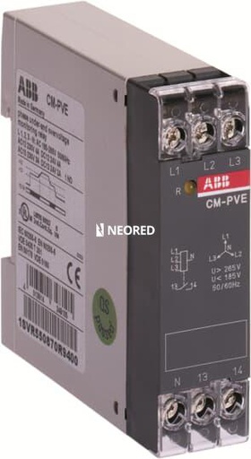 [ABB1SVR550871R9500] Monitores trifásicos, parámetros eléctricos varios Relé falta de fases y monitoreo de sobre/subtensión 1 NA  - 3x320-460 Vca
