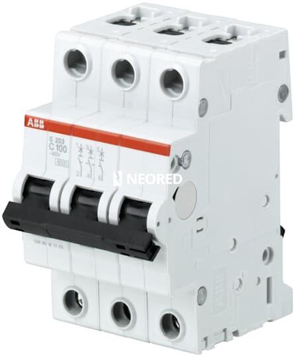 [ABB2CDS253001R0804] Interruptor termomagnético tripolar In 80A. Icn = 6kA @ IEC60898 Icu : 10 kA @ IEC60947-2. Curva C