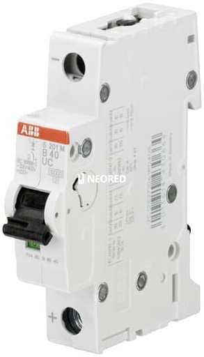 [ABB2CDS271061R0024] Interruptor termomagnético unipolar  In 2A. Icu = 10kA @ 220VCC. Curva C