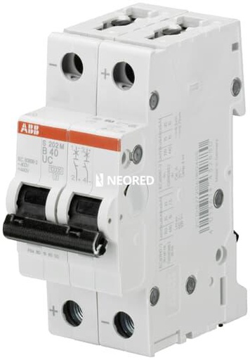 [ABB2CDS272061R0044] Interruptor termomagnético bipolar  In 4A. Icu = 10kA @ 440VCC. Curva C