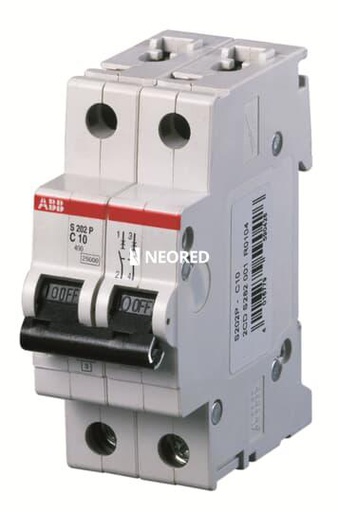 [ABB2CDS282001R0044] Dis-Interruptor termomagnético bipolar In 4A. Icn = 25 kA @ IEC60898 Curva C