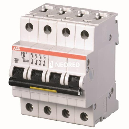 [ABB2CDS284001R0201] Dis-Interruptor termomagnético tetrapolar In 20A. Icn = 25 kA @ IEC60898 Curva D