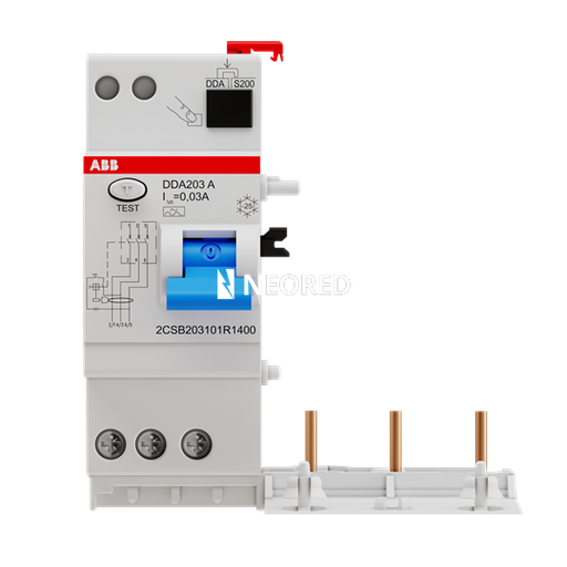 [ABB2CSB203101R1400] Bloque Diferencial 40A Clase A 30mA 3 Polos (p/S200)