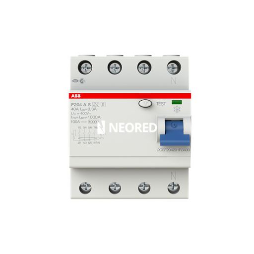 [ABB2CSF204201R3400] Interruptor diferencial Tetrapolar  In 40A Sens = 300 mA